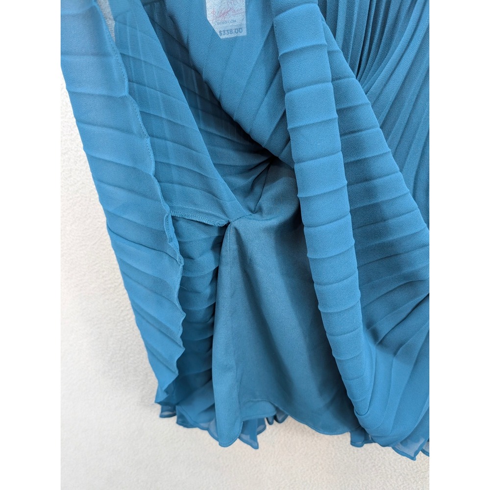 BCBGMAXAZRIA Tenzin Lace Pleated Cocktail Mini Dress Dark Teal Size 2 Party NWT - Picture 4 of 12